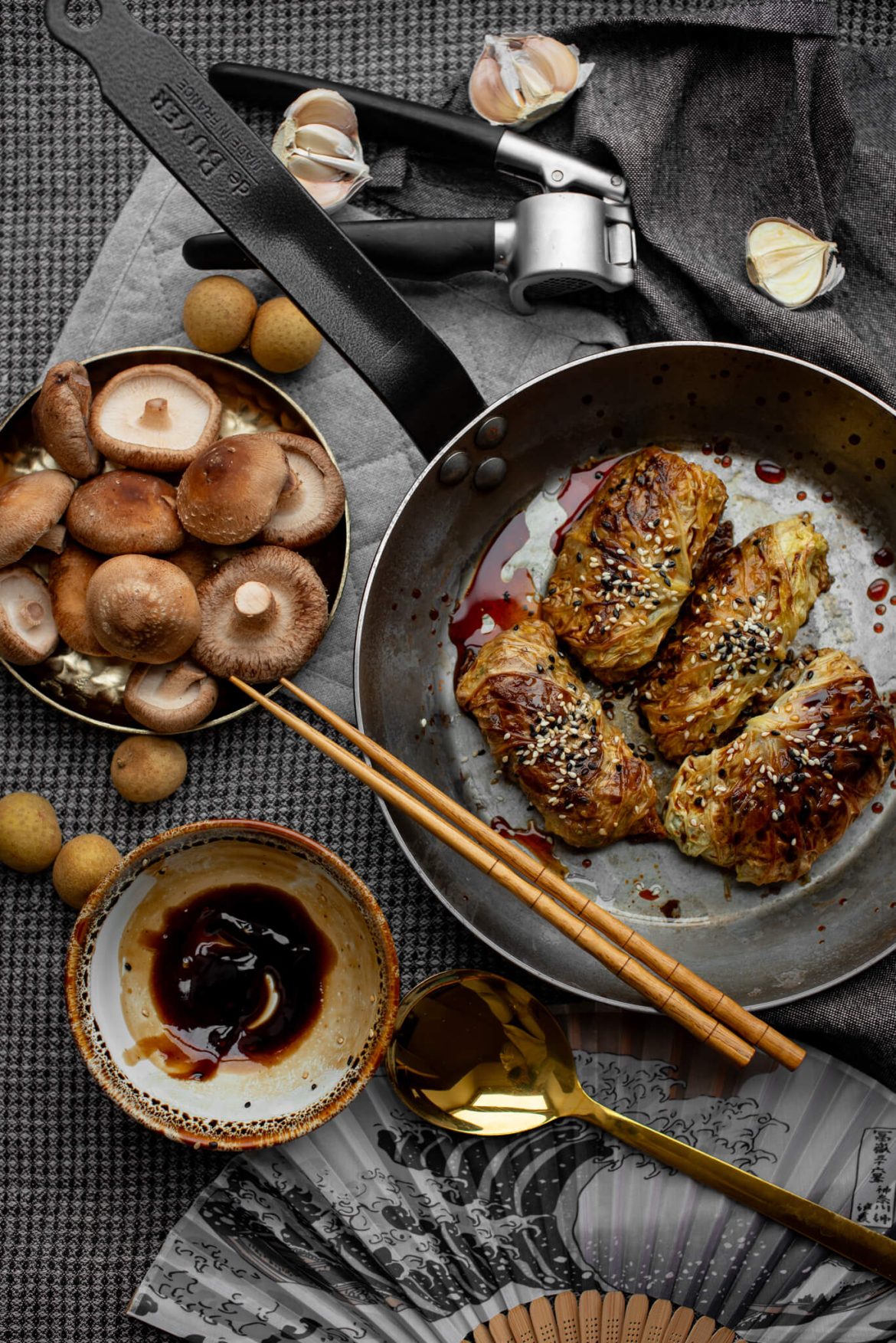 azietiški balandeliai su grybaios